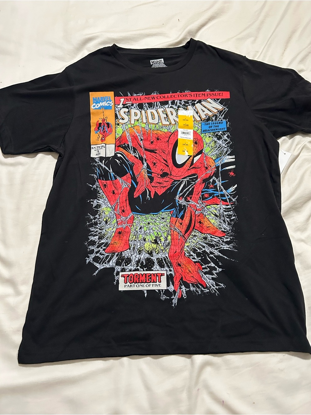 NWT Marvel Spider-Man Black Graphic Tee - Red Spider Design size L